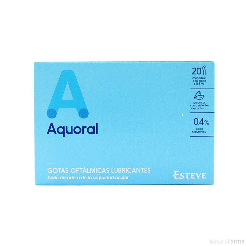 Aquoral Gotas oftálmicas lubricantes Monodosis 20 unidades 
