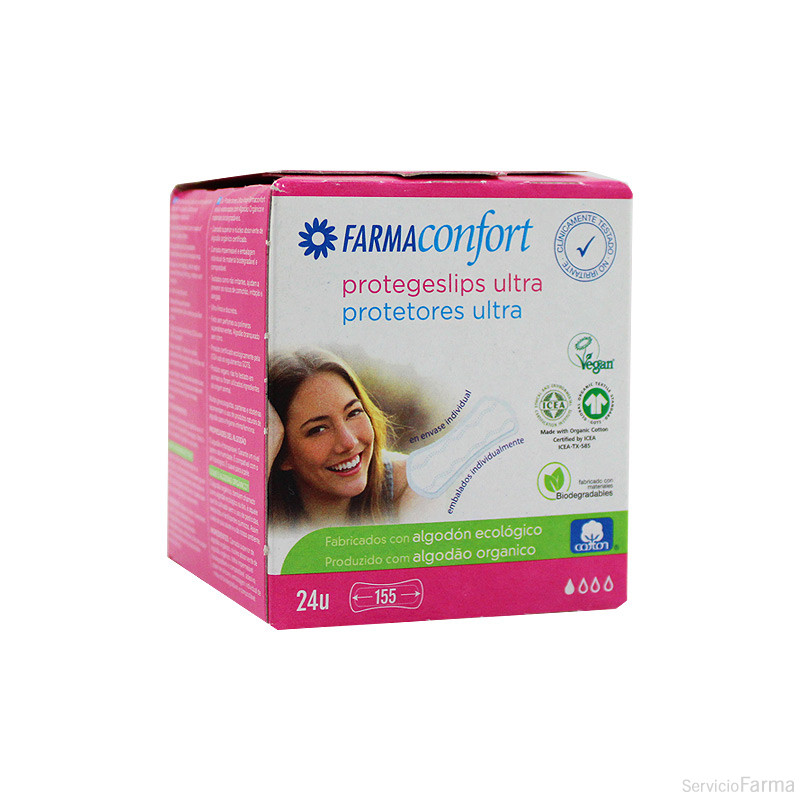 FarmaConfort Protegeslips Ultra 100% algodón 24 uds