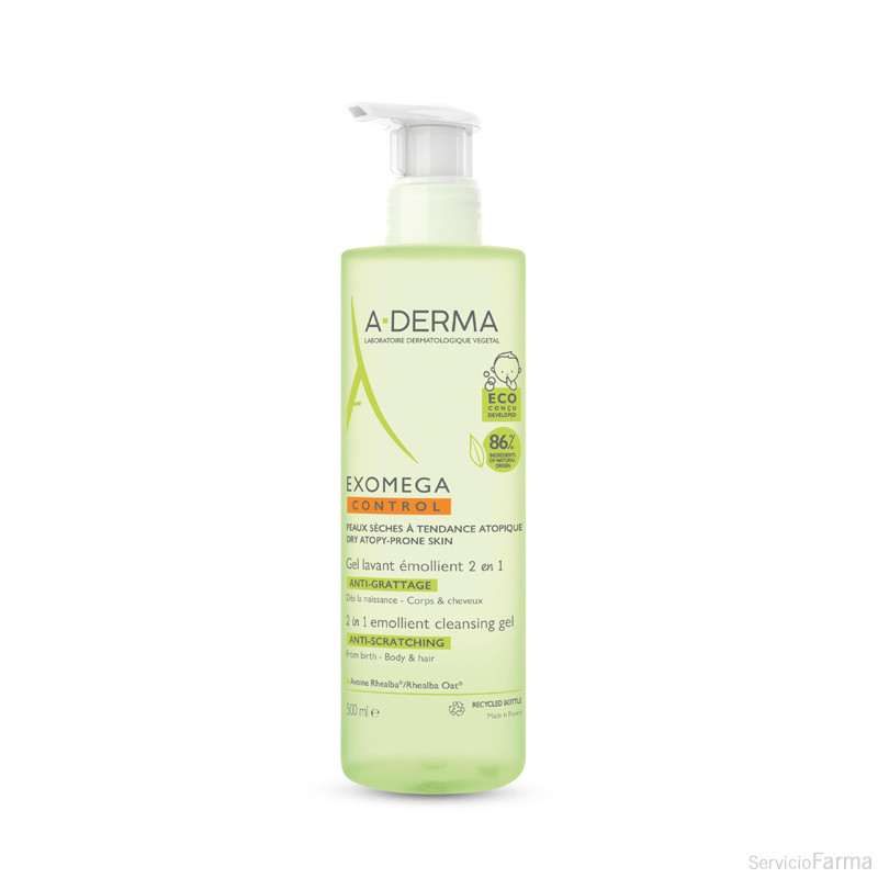 Aderma Exomega Control Gel limpiador emoliente 2 en 1 500 ml