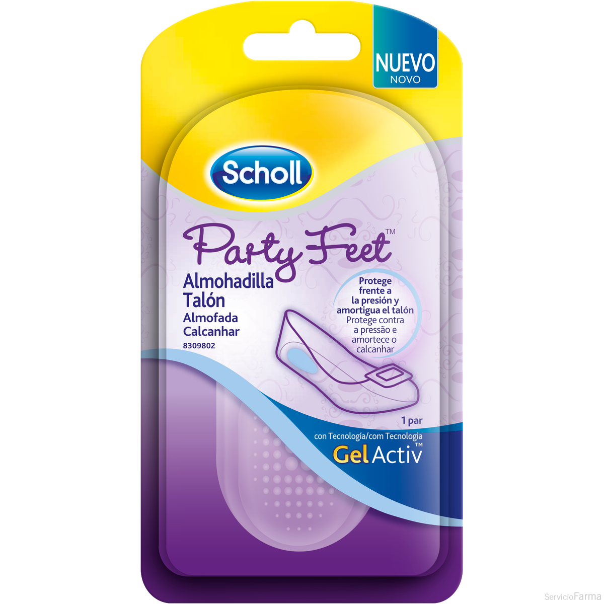 Party Feet / Almohadilla talón Gel Activ - Scholl (1 par)