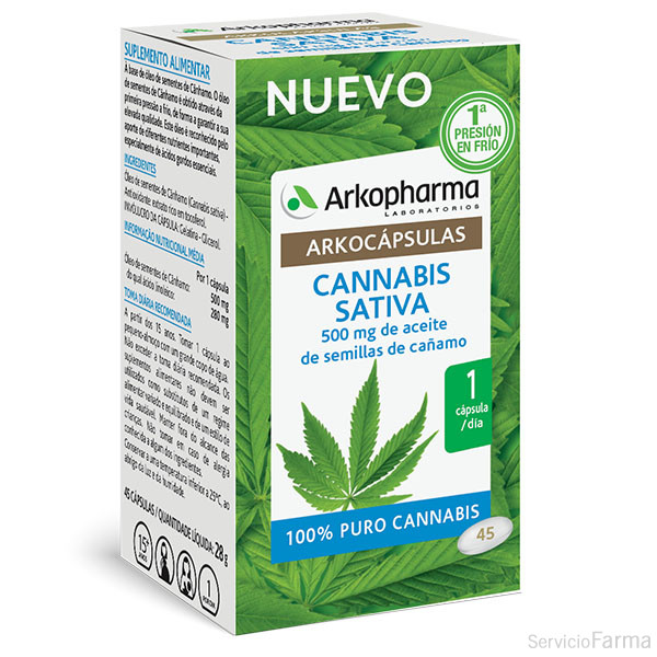 Arkocápsulas Cannabis Sativa 45 cápsulas Arkopharma