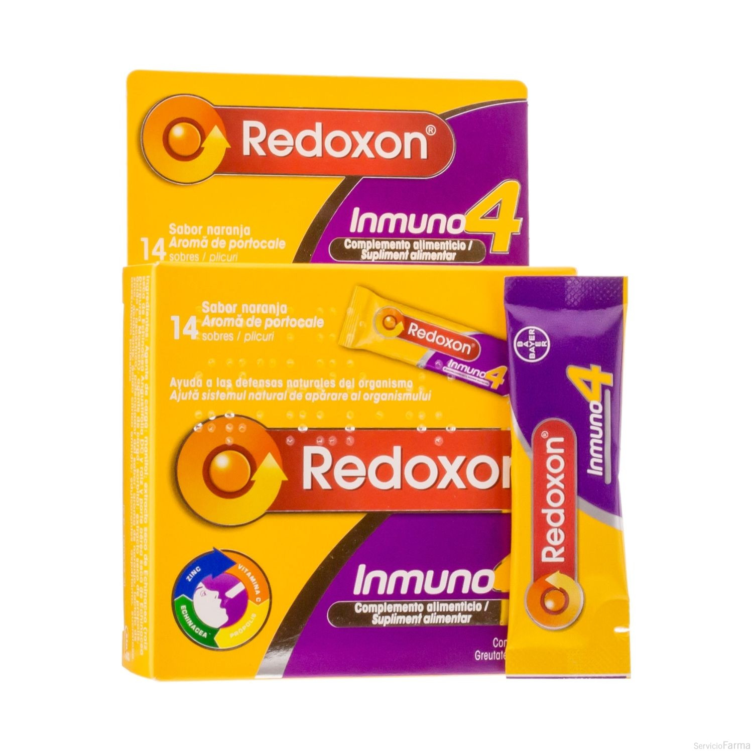 Redoxon Inmuno 4 Sabor naranja 14 sobres