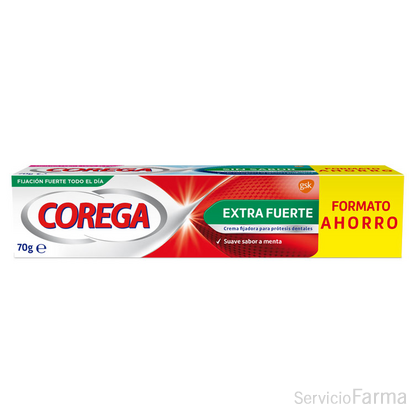 Corega Extra Fuerte Crema Prótesis Dentales Sabor menta 70 g