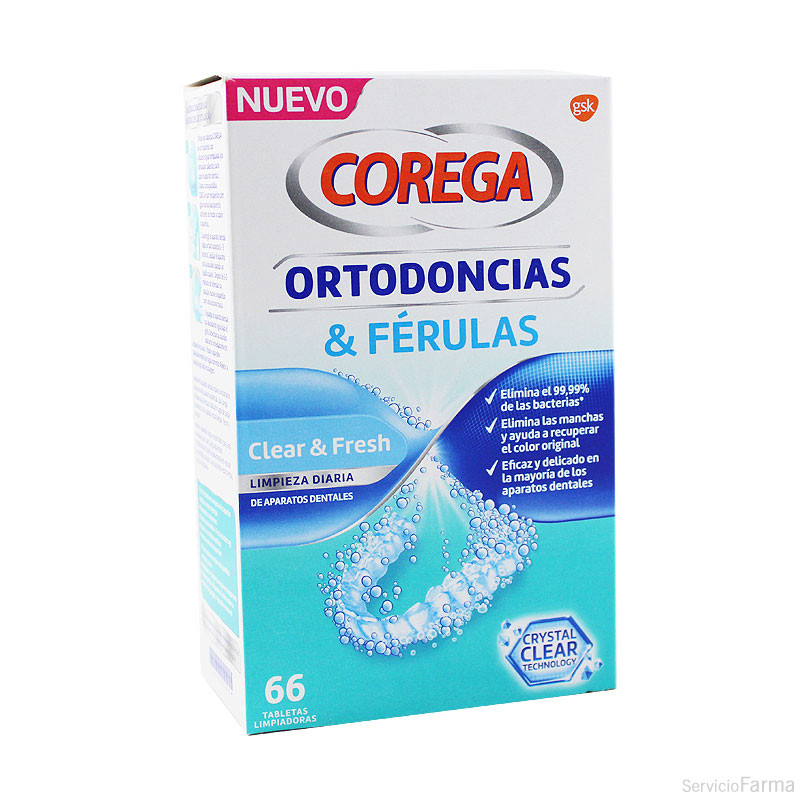 Corega Ortodoncias & Férulas 66 Tabletas Limpiadoras