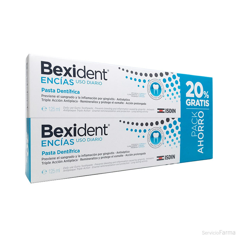 Duplo Bexident Encías Uso diario Pasta 2 x 125 ml Isdin