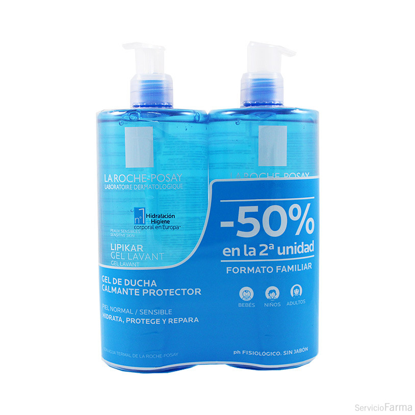 Duplo Lipikar Gel de Ducha La Roche Posay 2 x 750 ml