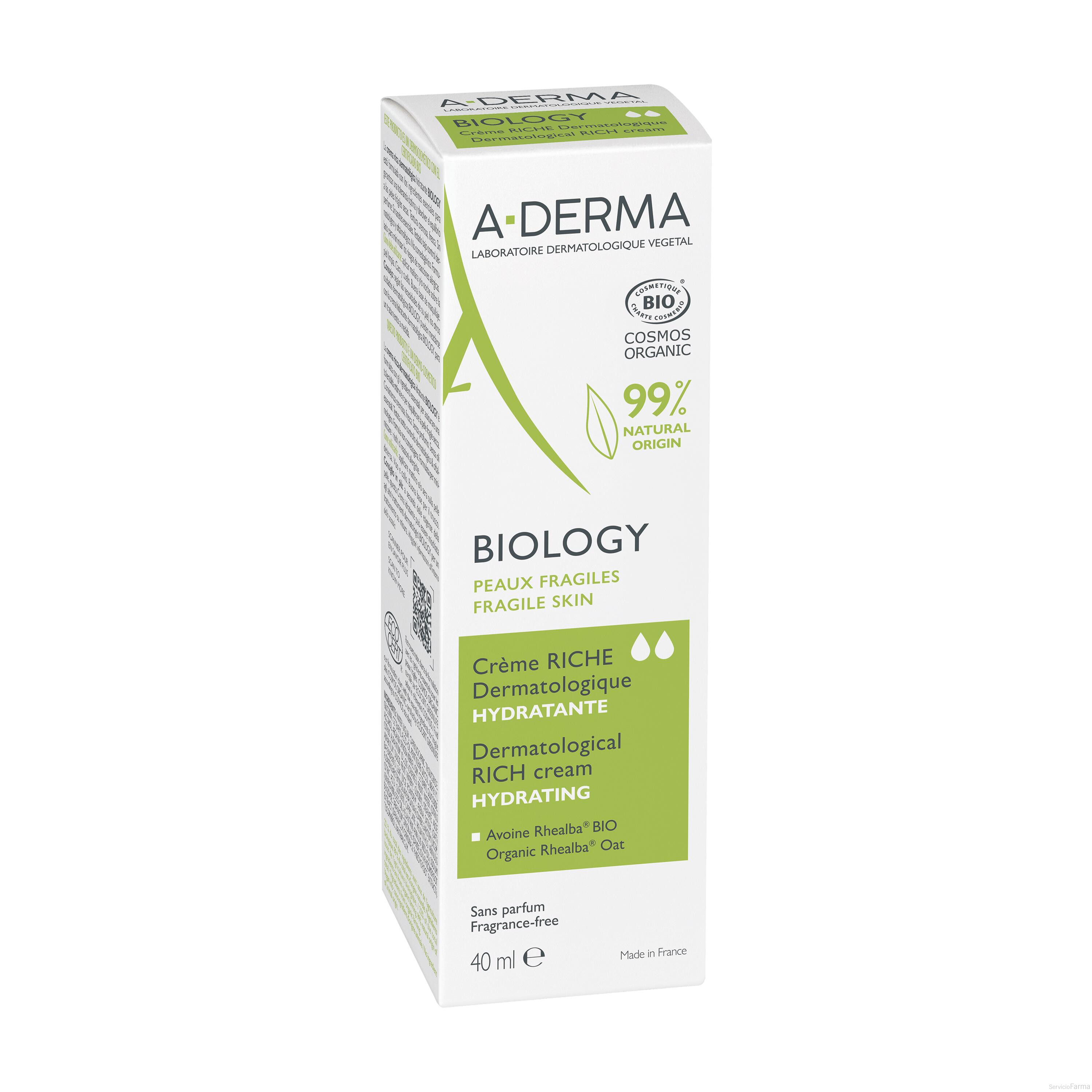 Aderma BIOLOGY Crema Rica dermatológica hidratante 40 ml