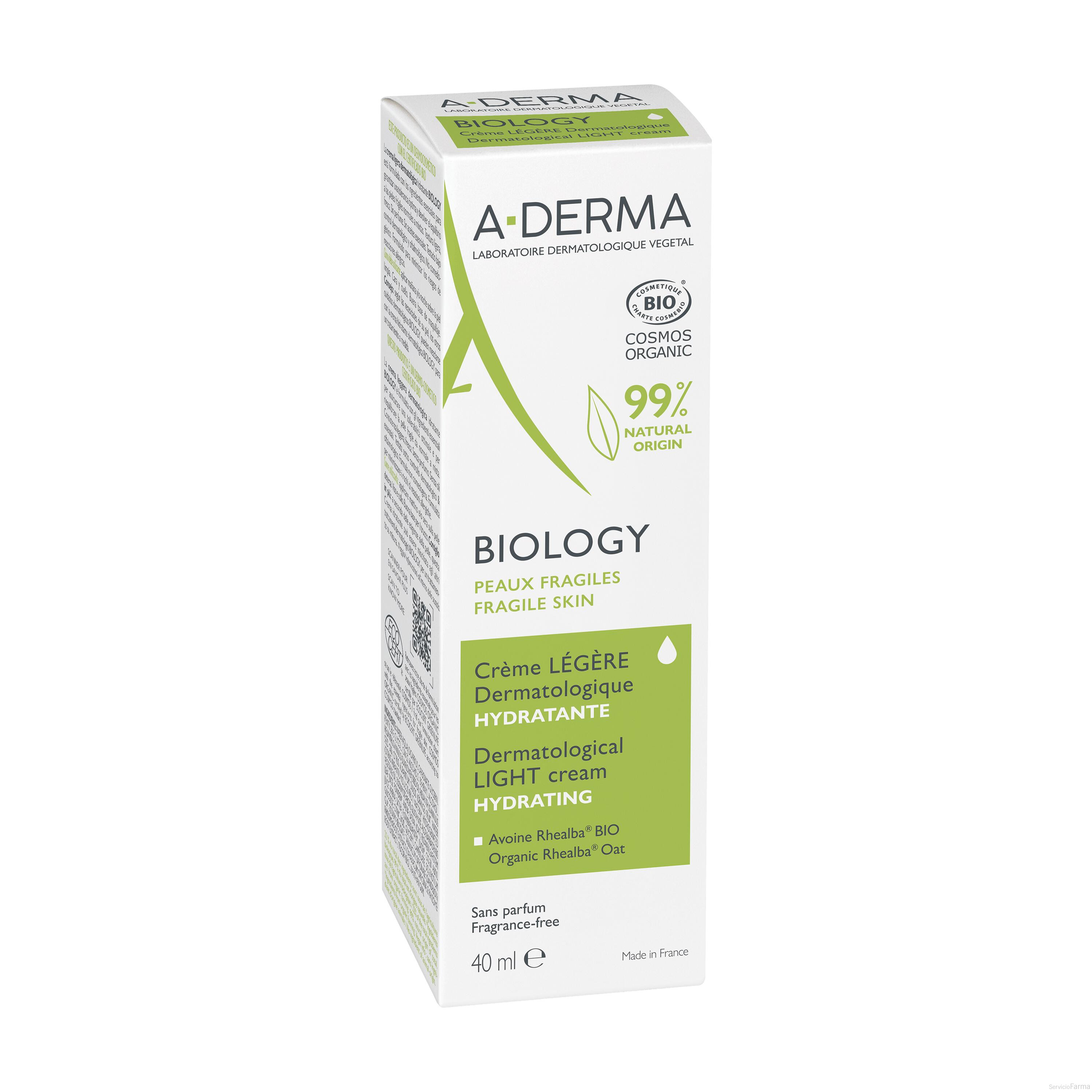 Aderma BIOLOGY Crema Ligera dermatológica hidratante 40 ml