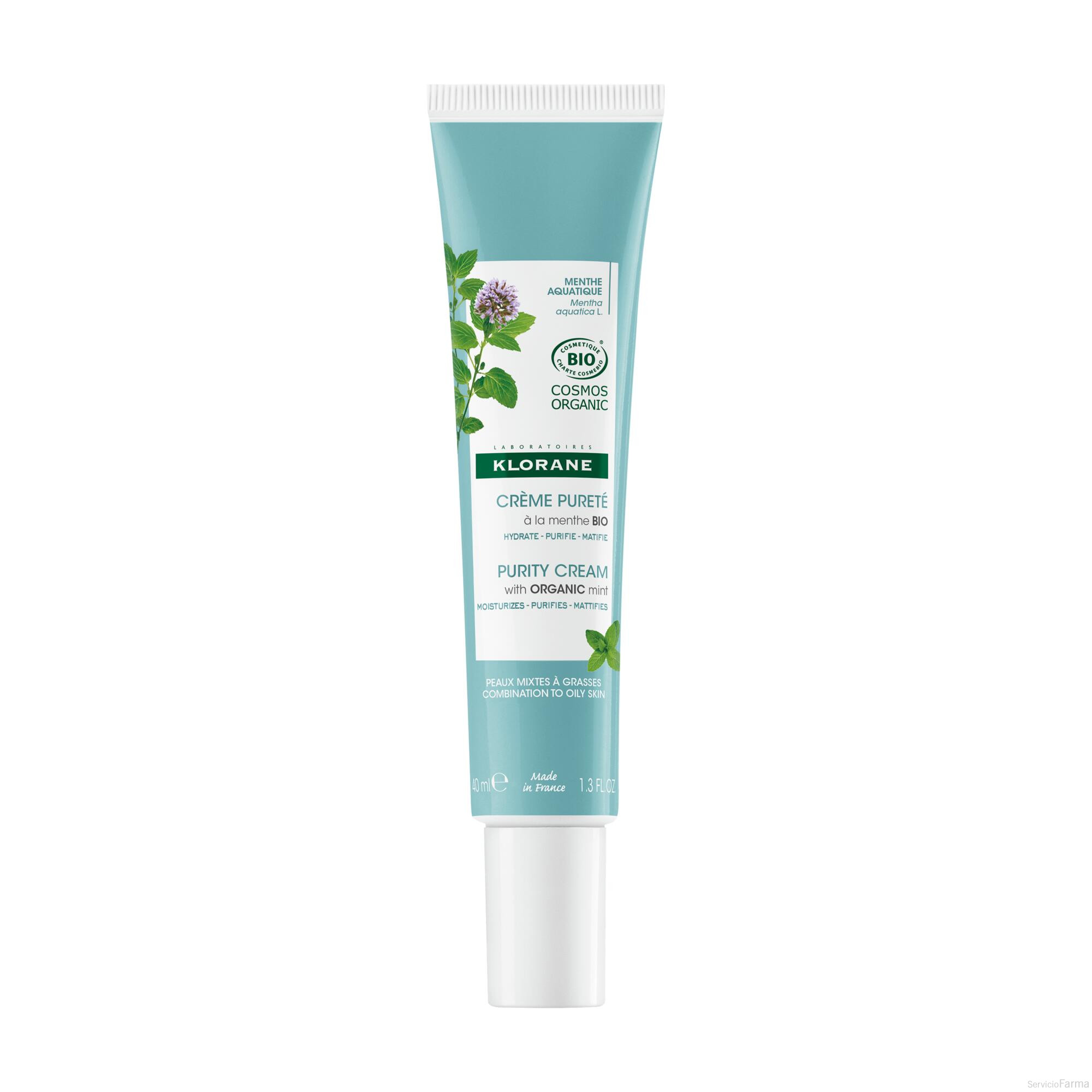 Klorane Crema purificante a la Menta Bio Piel mixta o grasa 40 ml