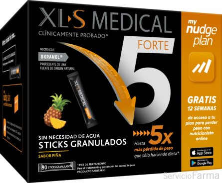 XLS Medical Forte 5 90 Sticks Granulados Sabor Piña