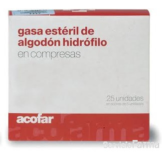 Acofar Gasa Estéril de Algodón Hidrófilo - 25 uds