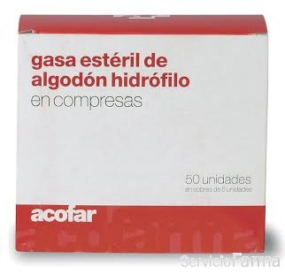 Acofar Gasa Estéril de Algodón Hidrófilo - 50 uds