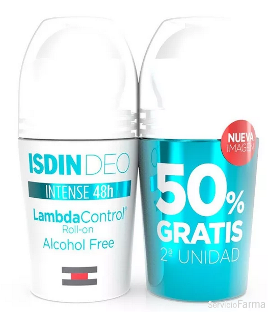 DUPLO IsdinDeo Lambda Control Desodorante Roll-on SIN ALCOHOL 2 x 50 ml