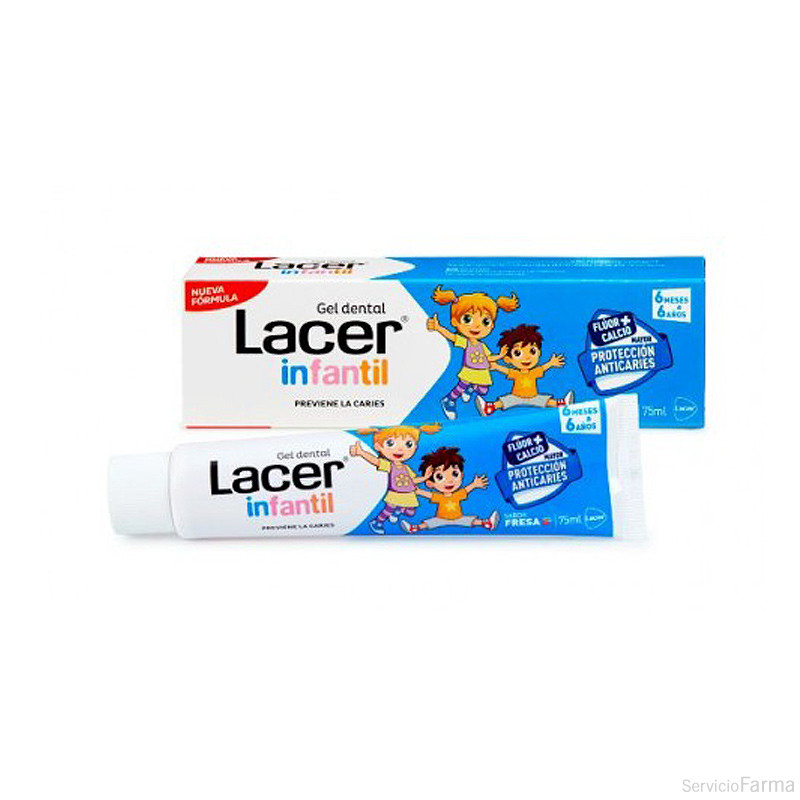 Lacer Infantil Gel dental Sabor fresa 75 ml