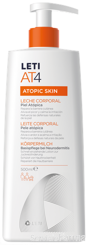 Leti AT4 Leche corporal Piel atópica 500 ml