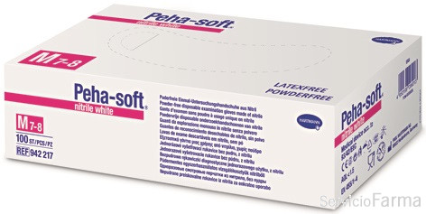 Guante Peha Soft Nitrilo Blanco - Hartmann (100 uds)