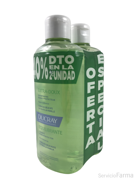 Duplo Ducray Champú Equilibrante Extra suave 2 x 400 ml