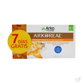 Arkoreal Jalea Real Vitadefensas Sin azúcares Vitalidad e inmunidad 20 ampollas Arkopharma 
