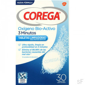 Corega Oxigeno bio-activo 3 minutos 30 pastillas