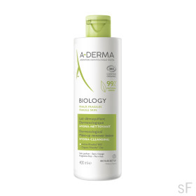 Aderma BIOLOGY Leche desmaquillante dermatológica hidra-limpiadora 400 ml