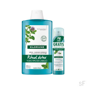 Klorane Champú Detoxificante a la Menta acuática 400 ml + REGALO Champú seco 50 ml