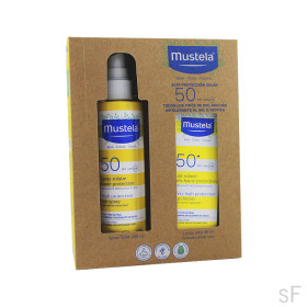 PACK Mustela Solares Spray 200 ml + Leche cara 40 ml