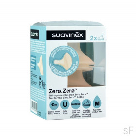 Suavinex Tetina Zero Zero Flujo Medio Silicona + 0m 2 uds