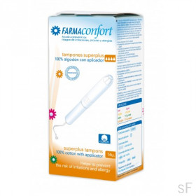 Tampones con aplicador Superplus 100% algodón - FarmaConfort (14 uds)