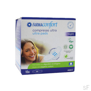 FarmaConfort Compresas Ultra noche Algodón 10 uds