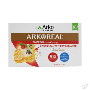 Arkoreal Jalea Real Fortificante Ginseng Sin Azúcar 20 ampollas Arkopharma