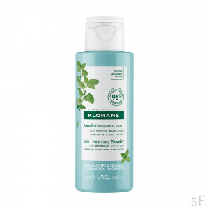 Klorane Polvo purificante facial 3 en 1 a la Menta BIO y arcilla 50 g